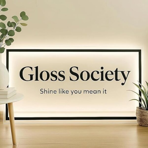 LED illuminated café logo wall signage modern design