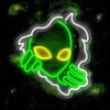 alien neon sign LED green light for gaming room wall decor