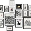 black white wall art minimalist decor