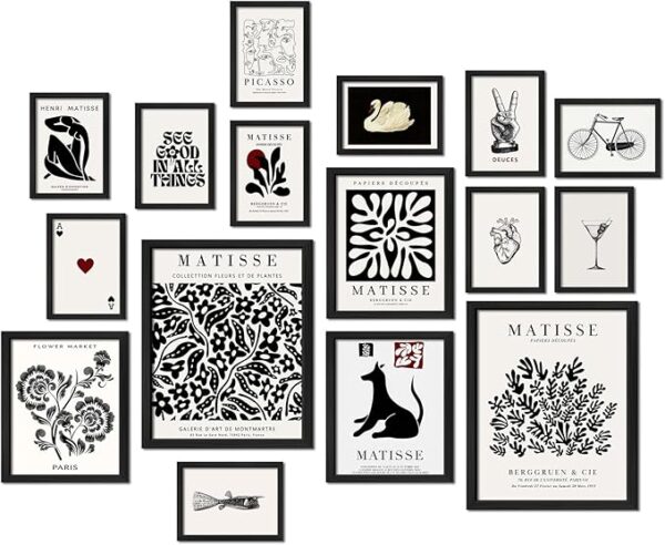 black white wall art minimalist decor