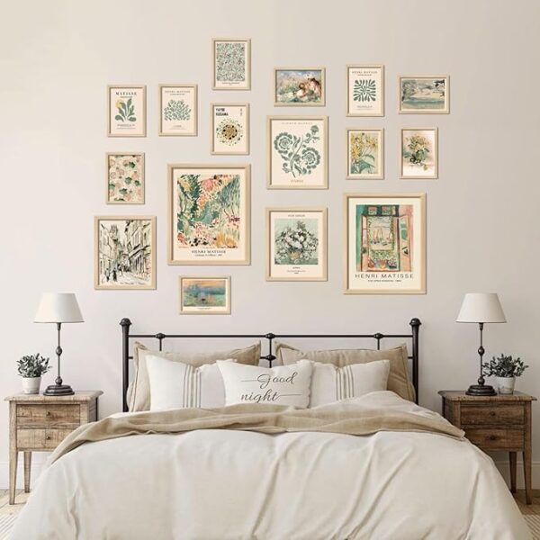 sage green bedroom wall decor set