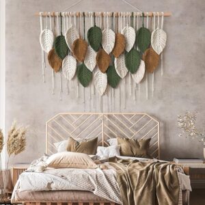boho macrame wall hanging for aesthetic living room decor