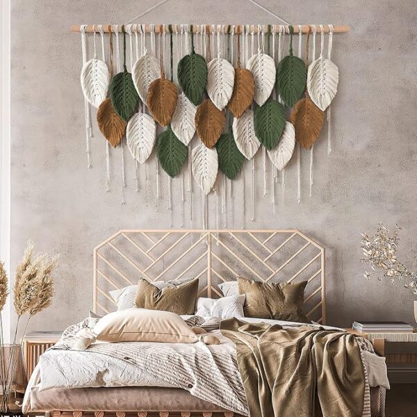 boho macrame wall hanging for aesthetic living room decor