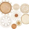 boho wall basket decor set of 8 woven wall art