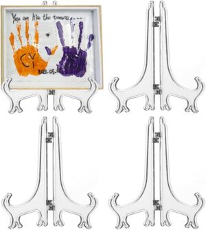clear plastic easel display stand 12 inch for plate display