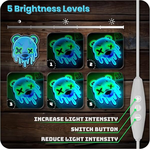 USB powered ice bear neon sign adjustable brightness