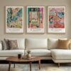 framed matisse wall art set of 3 24x36 abstract canvas