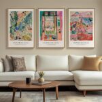 framed matisse wall art set of 3 24x36 abstract canvas