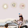 gold floral sunburst mirrors wall decor
