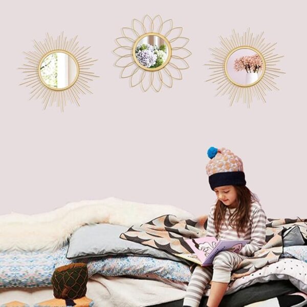 gold floral sunburst mirrors wall decor