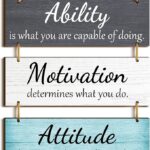 inspirational office wall decor wooden plaques set