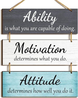 inspirational office wall decor wooden plaques set