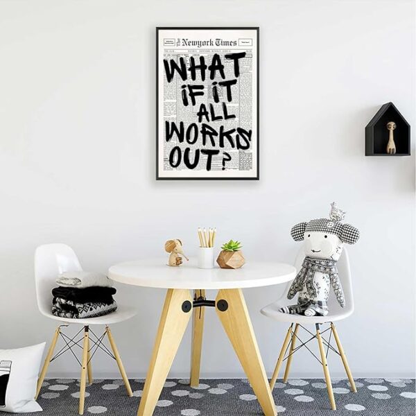 vintage newspaper style wall decor print