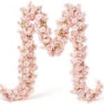 light pink cherry blossom garland for soft aesthetic wall decor