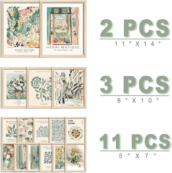 matisse sage green prints aesthetic decor