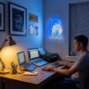 motivational skeleton neon light man cave decoration