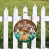 nursery wall art adventure begins wood sign