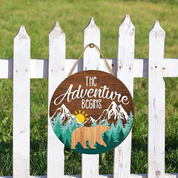 nursery wall art adventure begins wood sign