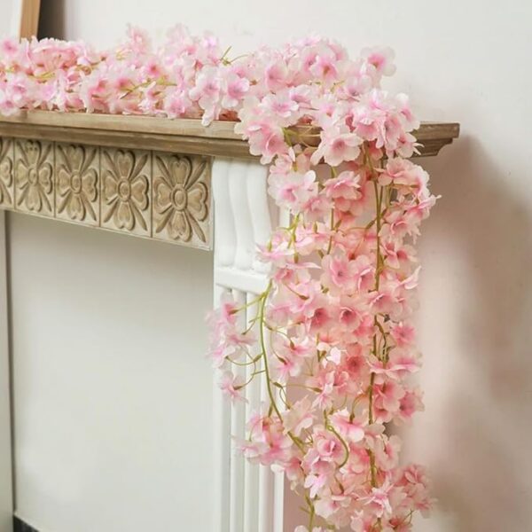 pastel light pink cherry blossom garland wedding backdrop