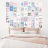 pink blue beachy aesthetic wall art prints bedroom decor