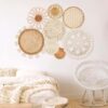 woven basket wall hanging bohemian style