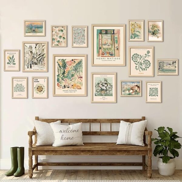 green abstract wall art frames decor