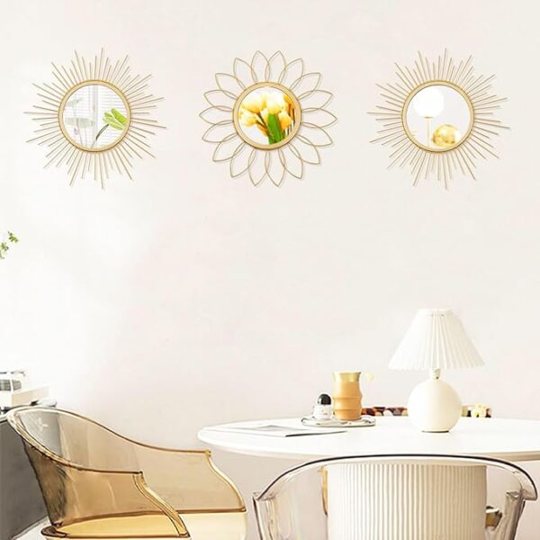 luxury gold wall mirror set living room