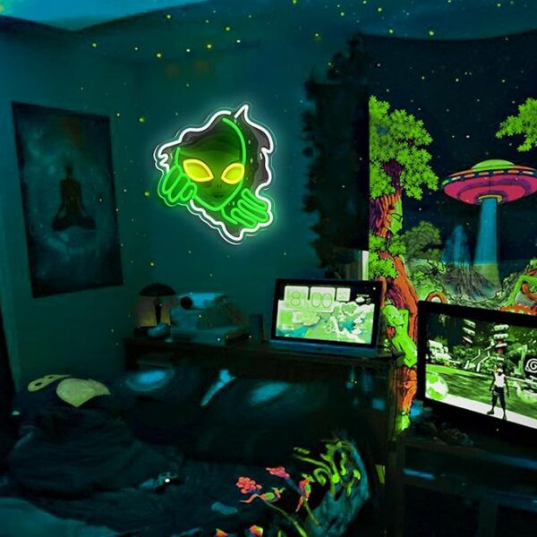 sci fi alien neon sign LED wall light for man cave