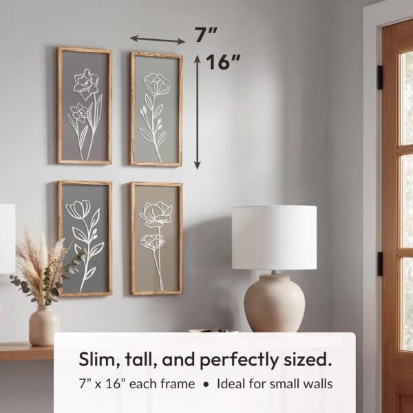 farmhouse wooden floral wall decor lightweight framed art