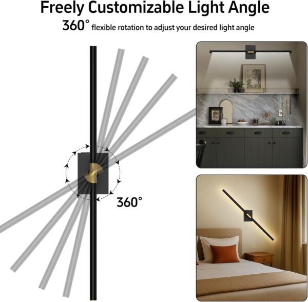 battery operated black wall lights with adjustable direction for reading