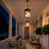 black outdoor chandelier hanging light for balcony and patio decor