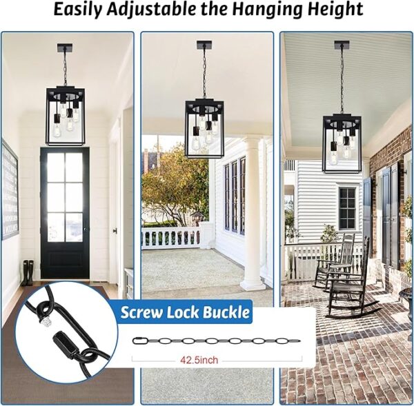 black exterior hanging lantern light for entryway and outdoor ceiling