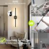 black LED wall sconce wireless lighting for bedroom aesthetic setup