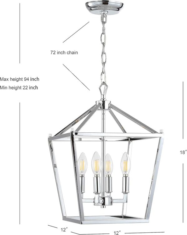 metal cage hanging ceiling light chrome finish home decor