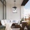 industrial black exterior lantern pendant light for front door lighting