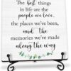 Motivational quote wooden sign with farmhouse greenery design