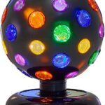 rotating disco ball with LED lights for party and dance floor setup