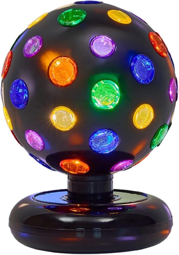 rotating disco ball with LED lights for party and dance floor setup