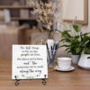 Decorative wooden quote sign displayed on office desk