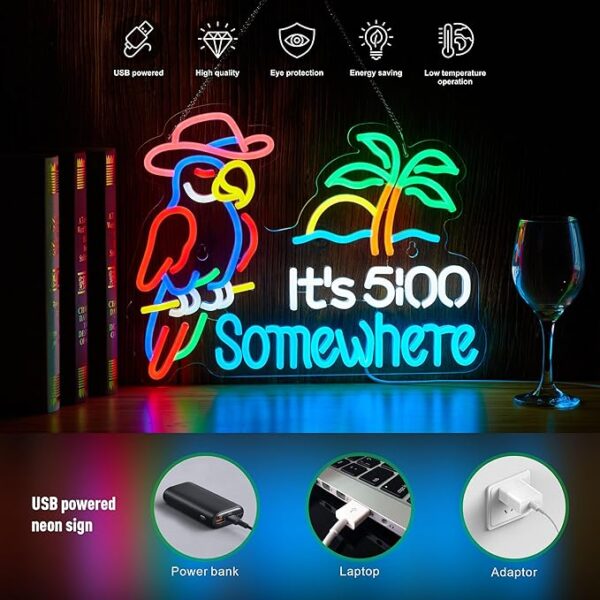 USB powered neon wall light for man cave and pub decor