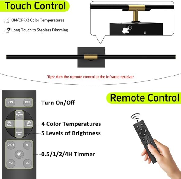 wireless black wall sconce lights with rechargeable battery for modern home